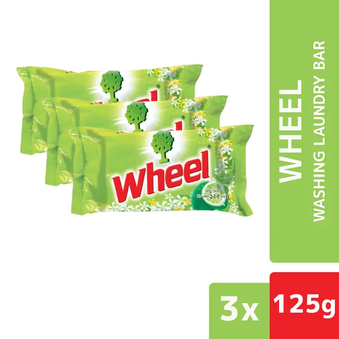 Wheel Washing Laundry Bar 125g (Bundle of 3) 3