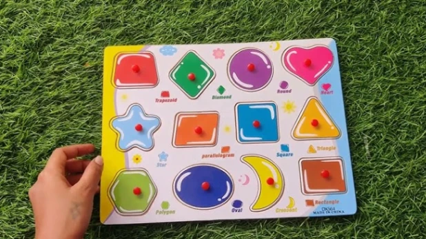 Montessori Shapes Wooden Peg Puzzle Board Educational Smart Toy For Children - Puzzle Toy For Kids 4
