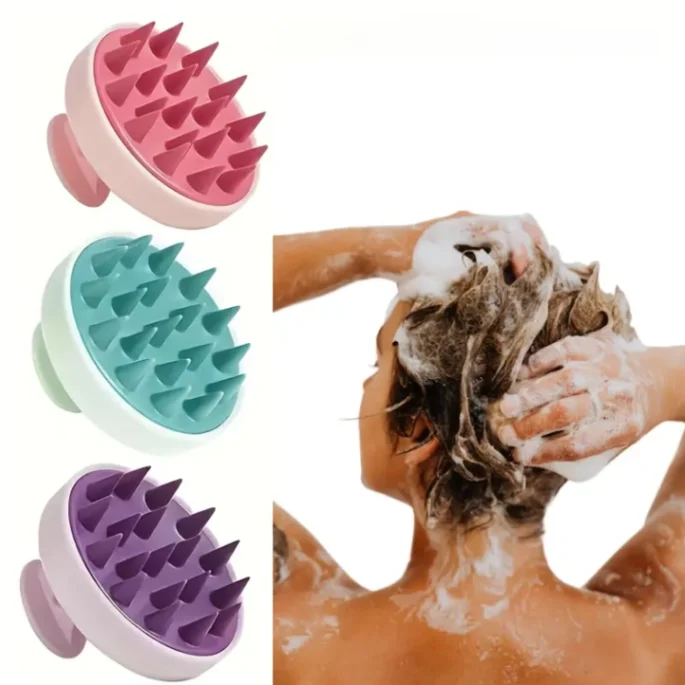 Silicone Shampoo Scalp Hair Massager Shampoo Massage Comb Bath Massage Brush Scalp Massager Hair Shower Brush Comb Care Tool 2