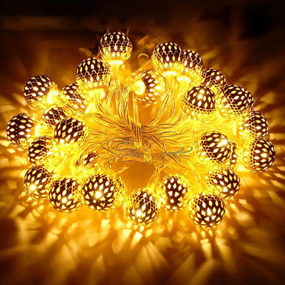 Golden Metal Ball Fairy Light Metal Ball String Light Fairy lights 20pcs string lights Party Wedding Decoration Fairy Lights light decoration 2