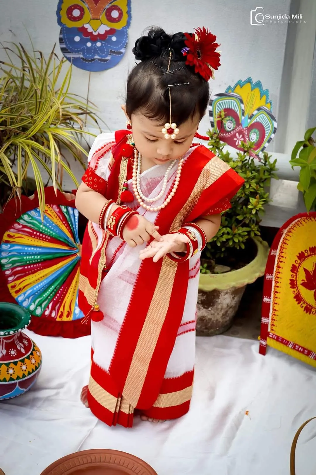 Ready sari For baby Girls 2 6y Sari belawj peti cort 3