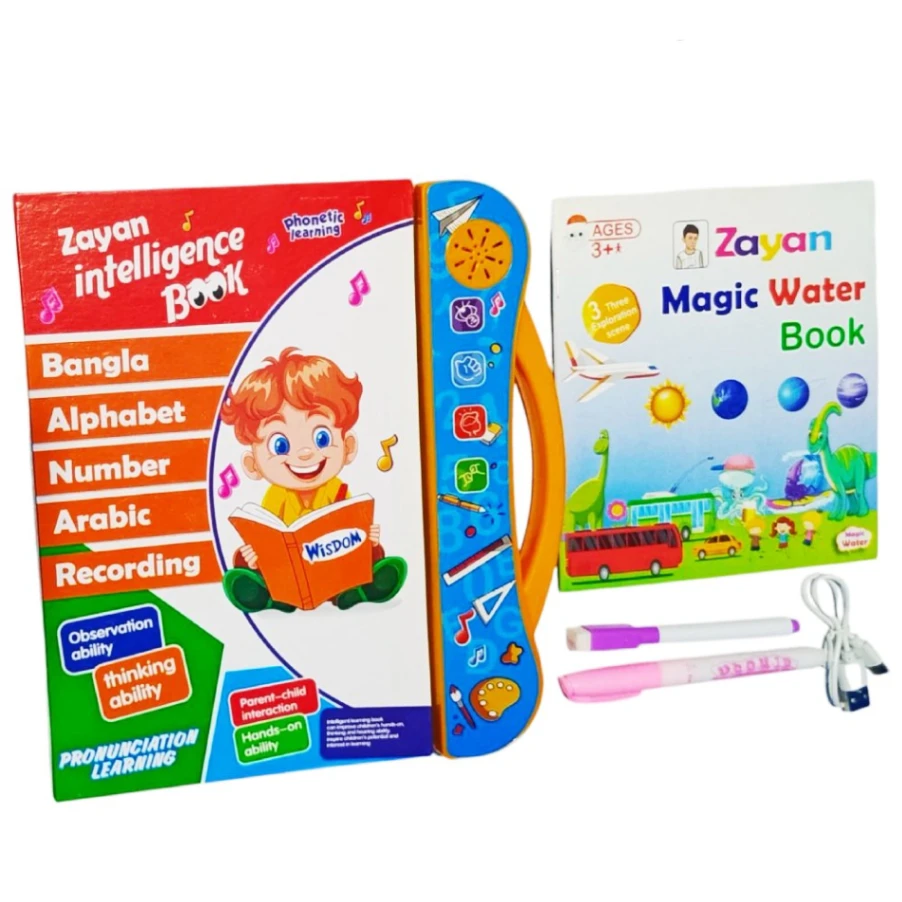 Update 31pages Rechargeable Intelligence Baby Book Talking and Voice Recording Book for Kids Learn English, Bangla &amp; Arabic with Sound &amp; Fun 2