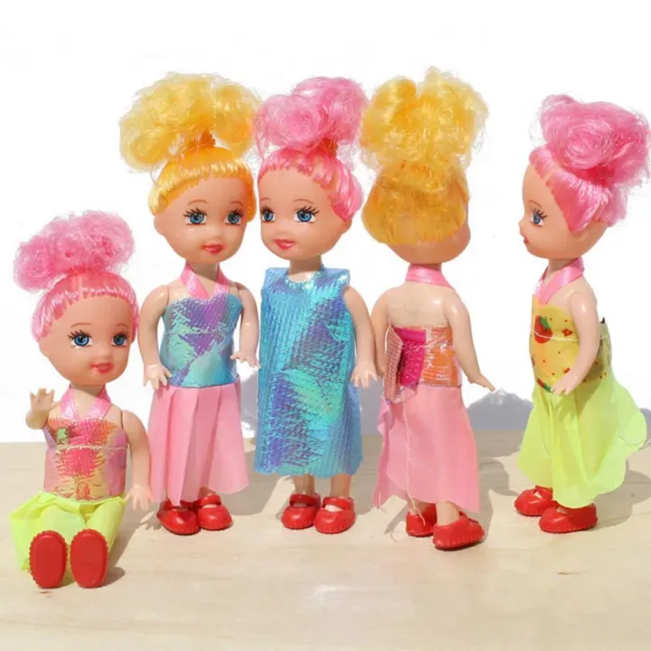 5PC Popular Fashion Dolls With Clothes Toys For Girl Dolls Cute SmallKelly Girl Dolls For Dolls Toys Gift Random Style 2