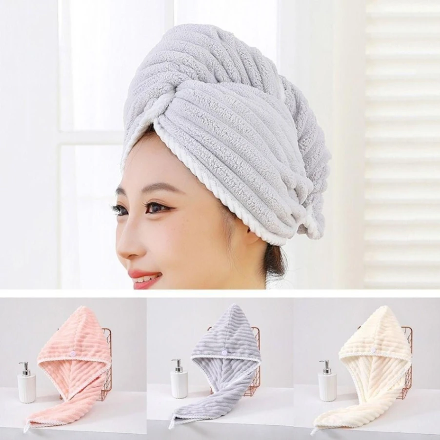 1 pcs Super Absorbent, Quick Drying Hair Towel, Microfiber Hair Dry Cap 3