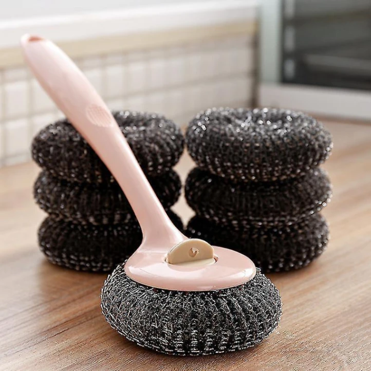 Long Handle Stainless Steel Wire Dishwashing Cleaning Brush 2