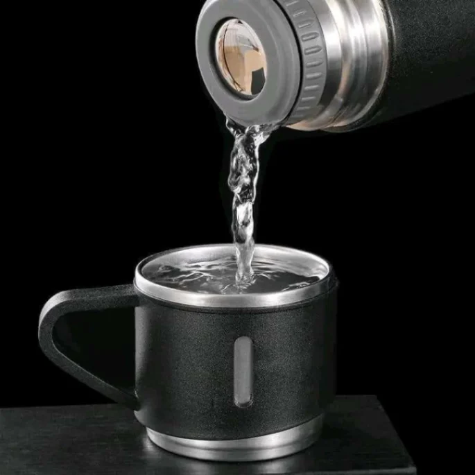 Vacuum Flask Gift Set -Vacuum Flask Set with 3 Cups&#x2F; Stainless Steel Vacuum Flask Set&#x2F; Coffee Mug&#x2F; Tea Mug&#x2F; Travel Mug 3