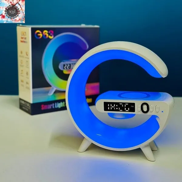 G Speaker Lamp -G63 4 In 1 Multi-Function Bluetooth Speaker With Wireless Charging, RGB Light and Alarm Clock 5