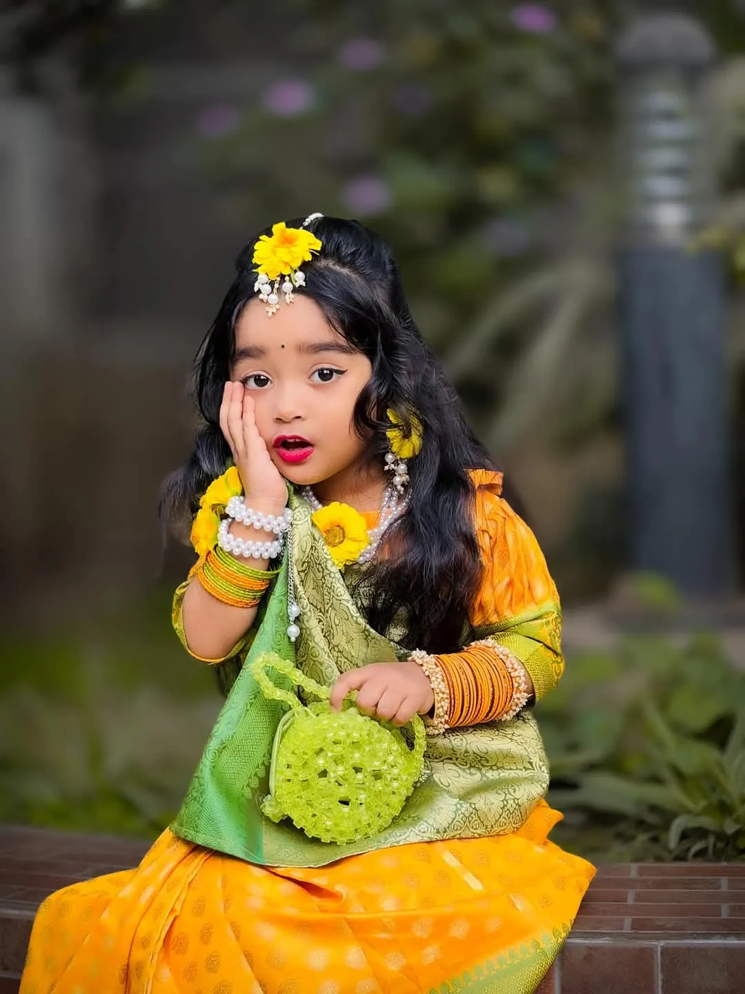 Baby ready saree baby saree peticort belauj fular tikli fular golar har fular breslet churi 2