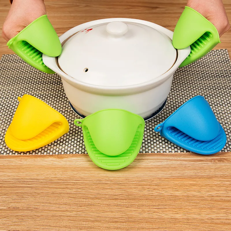 2PC Grip Oven Pot Holder Baking BBQ Cook Tools Mini Kitchen Non-slip Heat Resistant Oven Mitts Silicone Glove - Hand Gloves - Hand Gloves