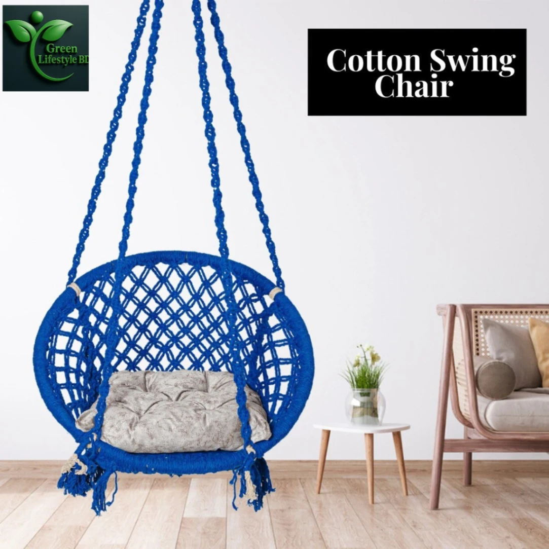 Handmade Round Cotton Swing Chair for Adults &amp; Kids 4