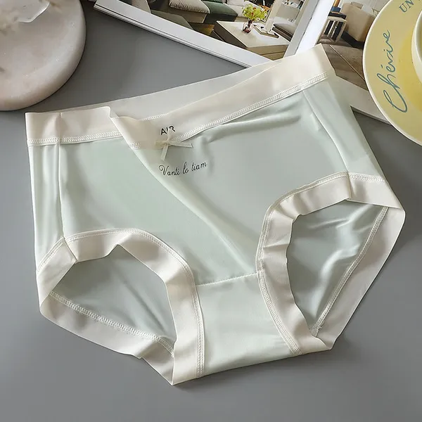 Air thin mid-waist ice silk seamless underwear women's new comfortable breathable sexy pure desire style girl briefs 6