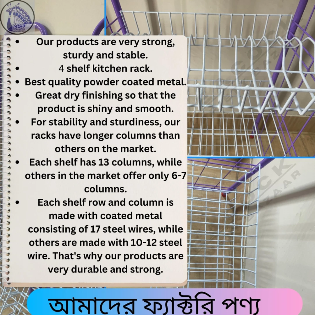 4-Layer Metal Kitchen Rack: Elevate Your Kitchen Organization With Style And Functionality 3