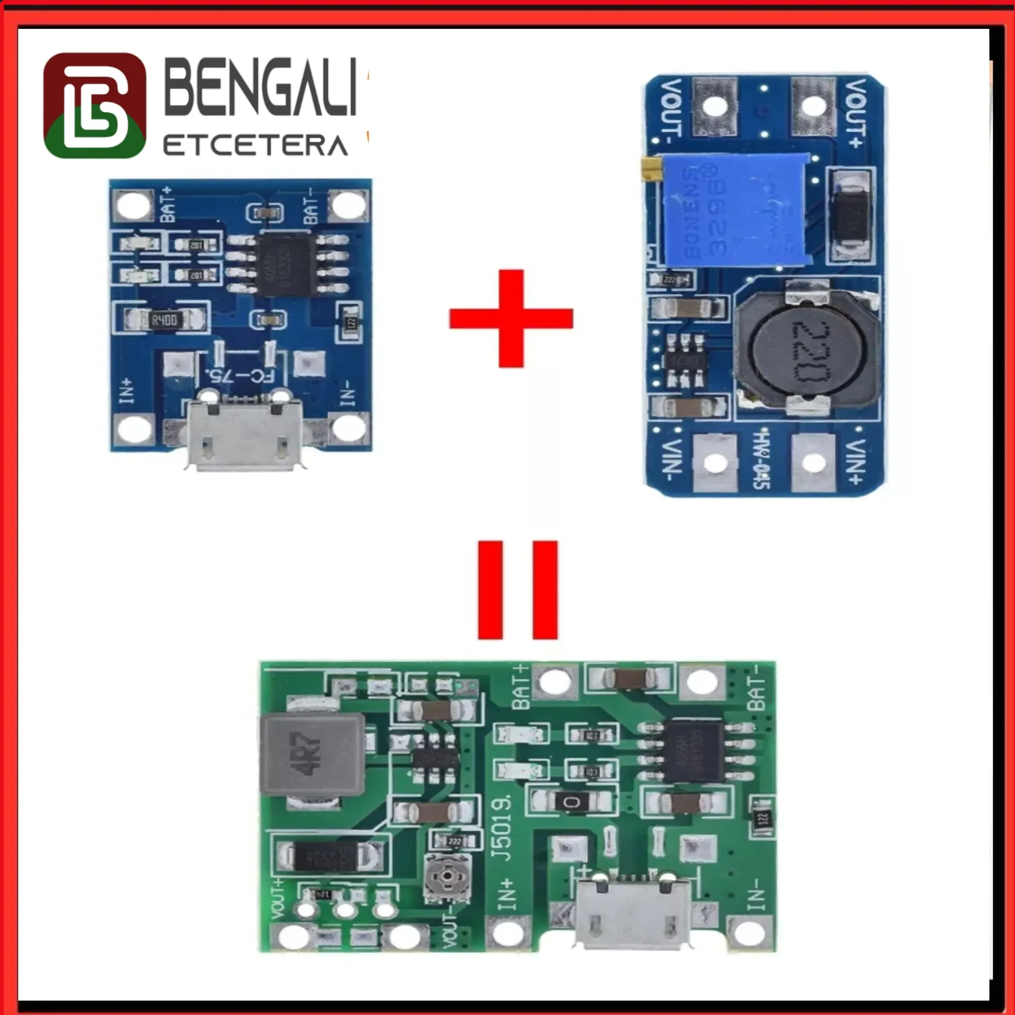 J5019 HW-357 Boost Module DC-DC Step Up Converter - Boosts Voltage for Tp4056 Battery Charger Efficient Voltage Boosting 4