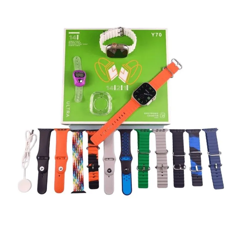 2 watch 13 Strap Y70 Ultra combo Smartwatch for couples 4