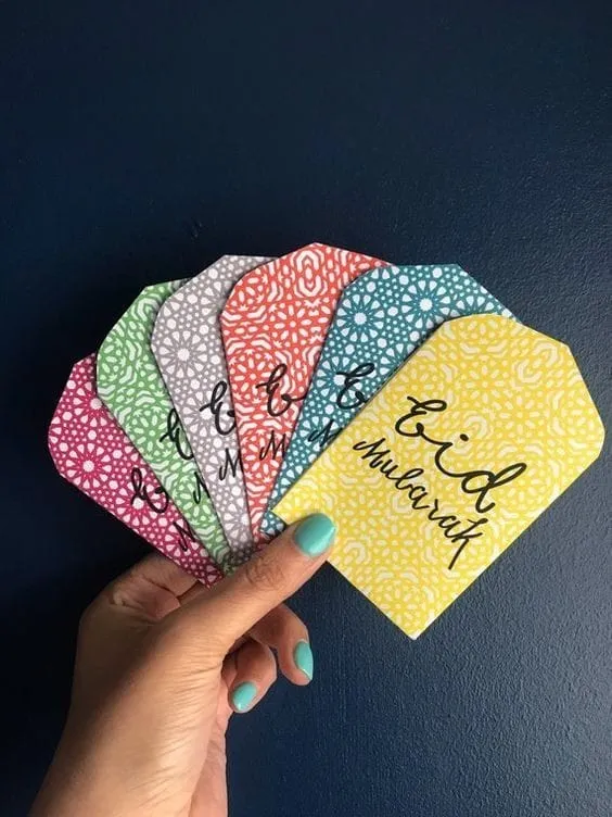 Image of 5 Pcs Customize Eid Salami Envelope || Ramadan Eid Salami Card