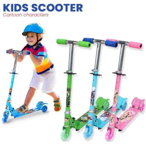 Adjustable Three Wheel Folding Scooter with Lighting - Easy to Use and Carry 3