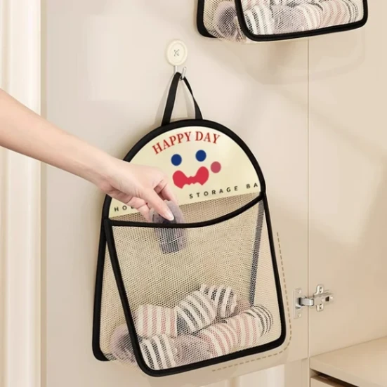 Storage Hanging Bag, Reusable Storage Mesh Bag Toy Doll Storage Net Bag for Bathroom Kitchen 4