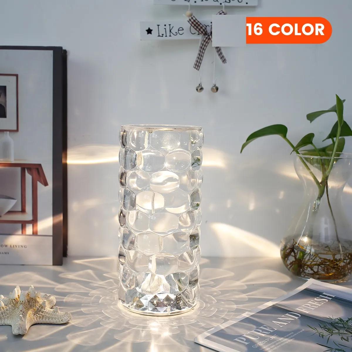 16 Colors Acrylic Material Crystal Table Lamp Water Drop Lamp with Touch and Remote 3