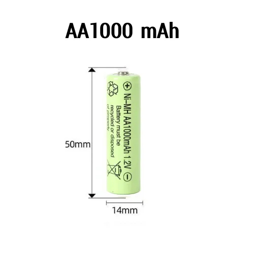 AA Batteries, 1.2V Ni-MH Rechargeable Battery-1000 mAh