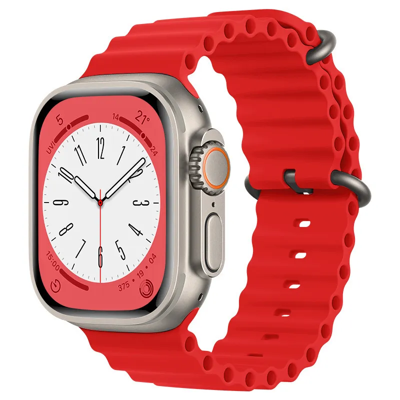 Ocean strap For Apple watch band 49mm 45mm 44mm 42mm silicone bracelet Watch Ultra series 7