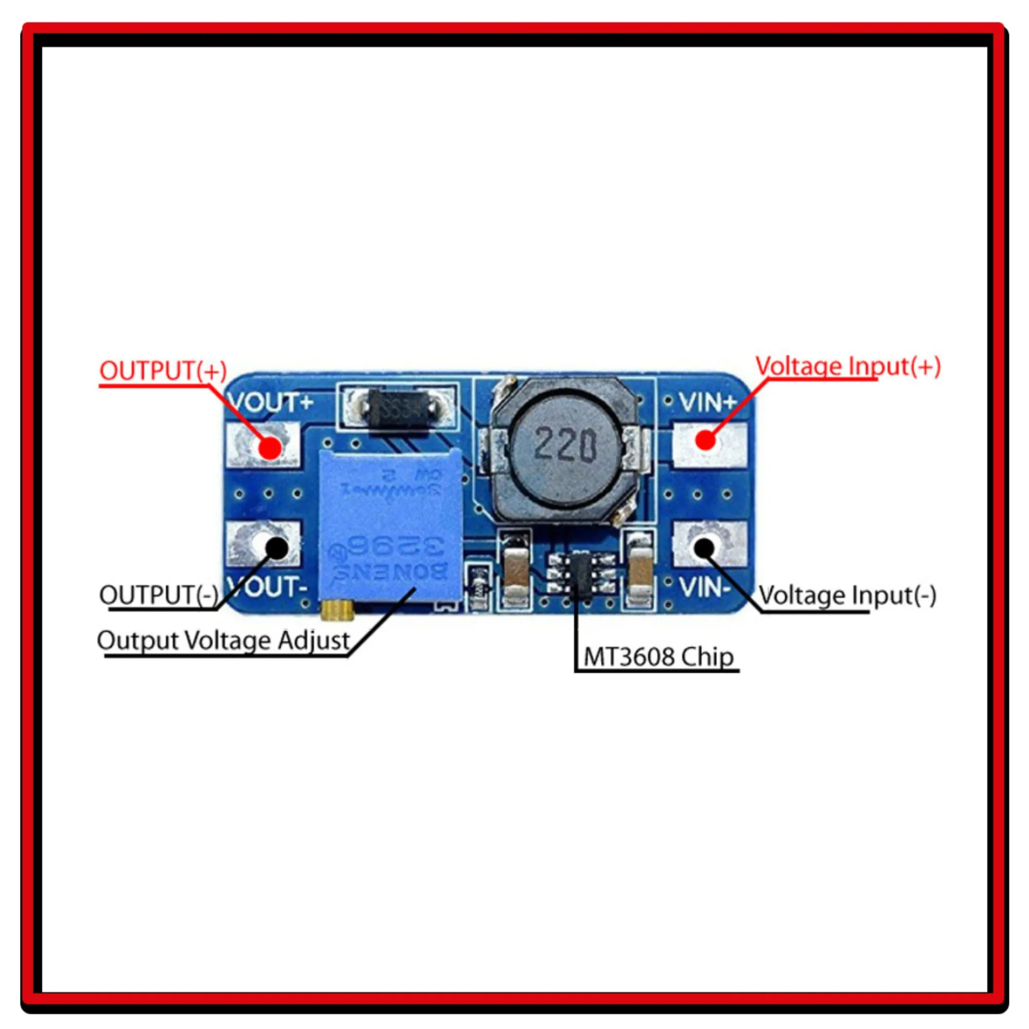 DC DC Step Up MT3608 Boost Converter DC 2V-24V to 5V-28V 2A Adjustable Voltage Regulator Module Power Supply - Step-Up Voltage 5