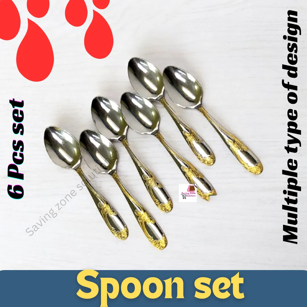 6 Piece Steel Spoon Set Stylish 6 Inch Spoons to Elevate Your Kitchen Essentials 2