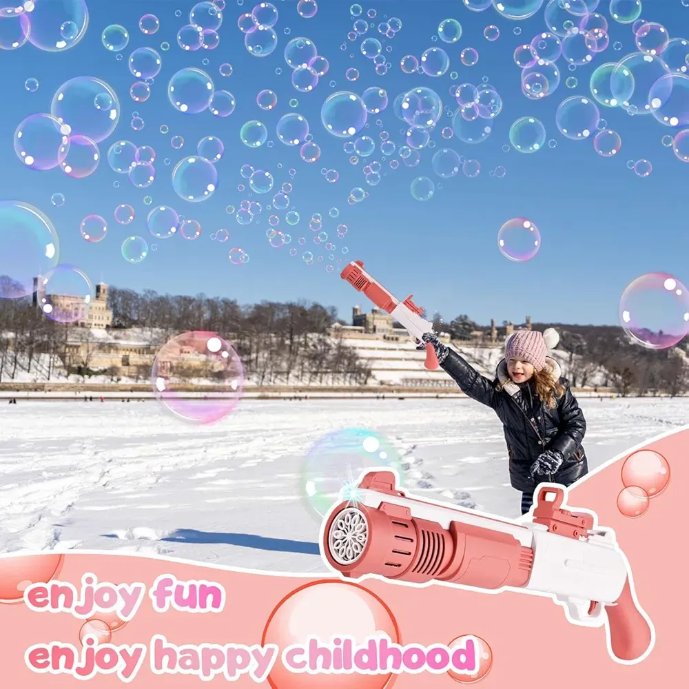 New 10 Holes Electric Bubble Gun Gatlin Bubble Gun Toy Machine Soap Bubbles Magic Bubble for Bathroom Outdoor Toys For Children 7