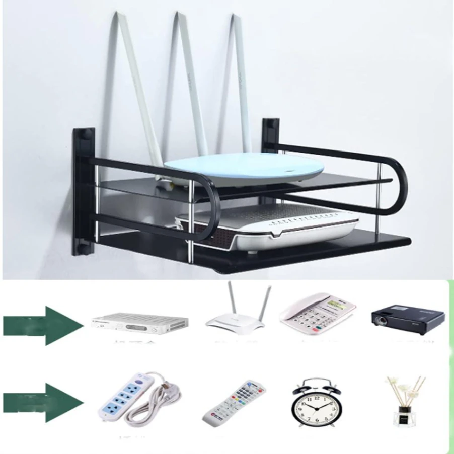 2 Layer Wall Mounted Router Stand Metal 4