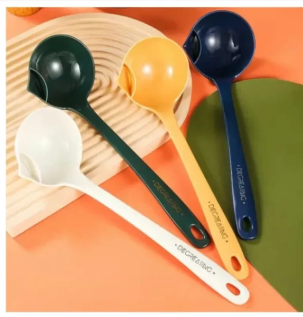 Oil separator spoon (1 pcs) oil filter artifact home drinking soup drain oil degreasing spoon oil  (made in china) 3