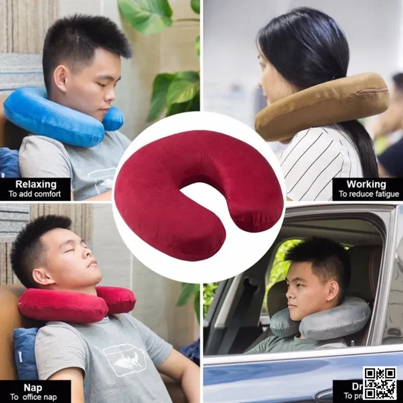 U Shape Neck Pillow, Memory Foam Travel Pillow Comfort Neck Pillow with Head & Neck Support 3