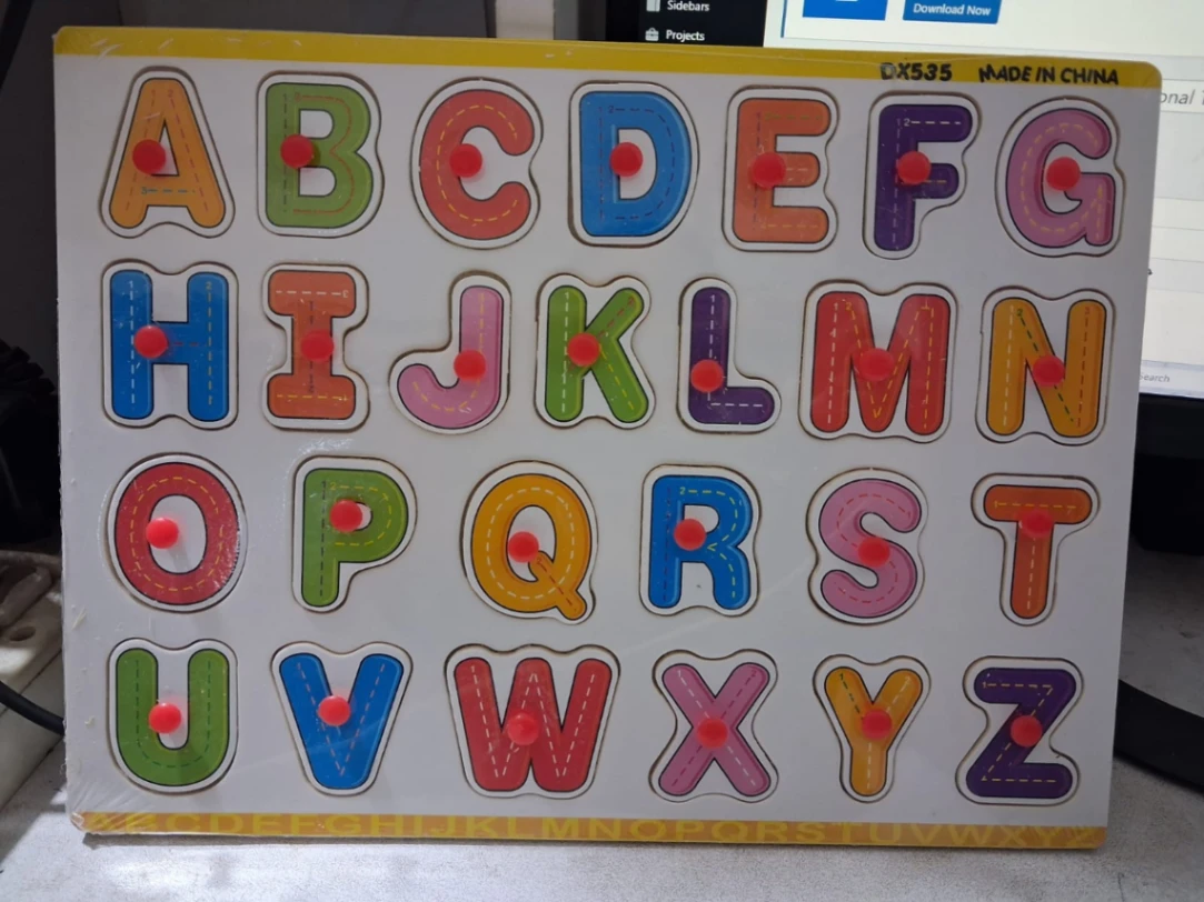 Wooden English Alphabet Puzzle Board – Montessori Educational Toy for Early Learning 3