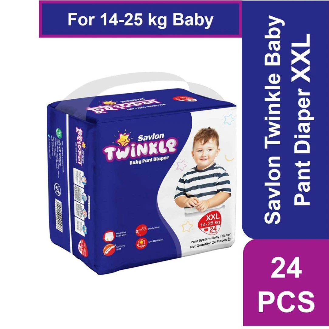 Savlon Twinkle Pant System Baby Diaper XXL (14-25 kg) (24 Pcs) 4