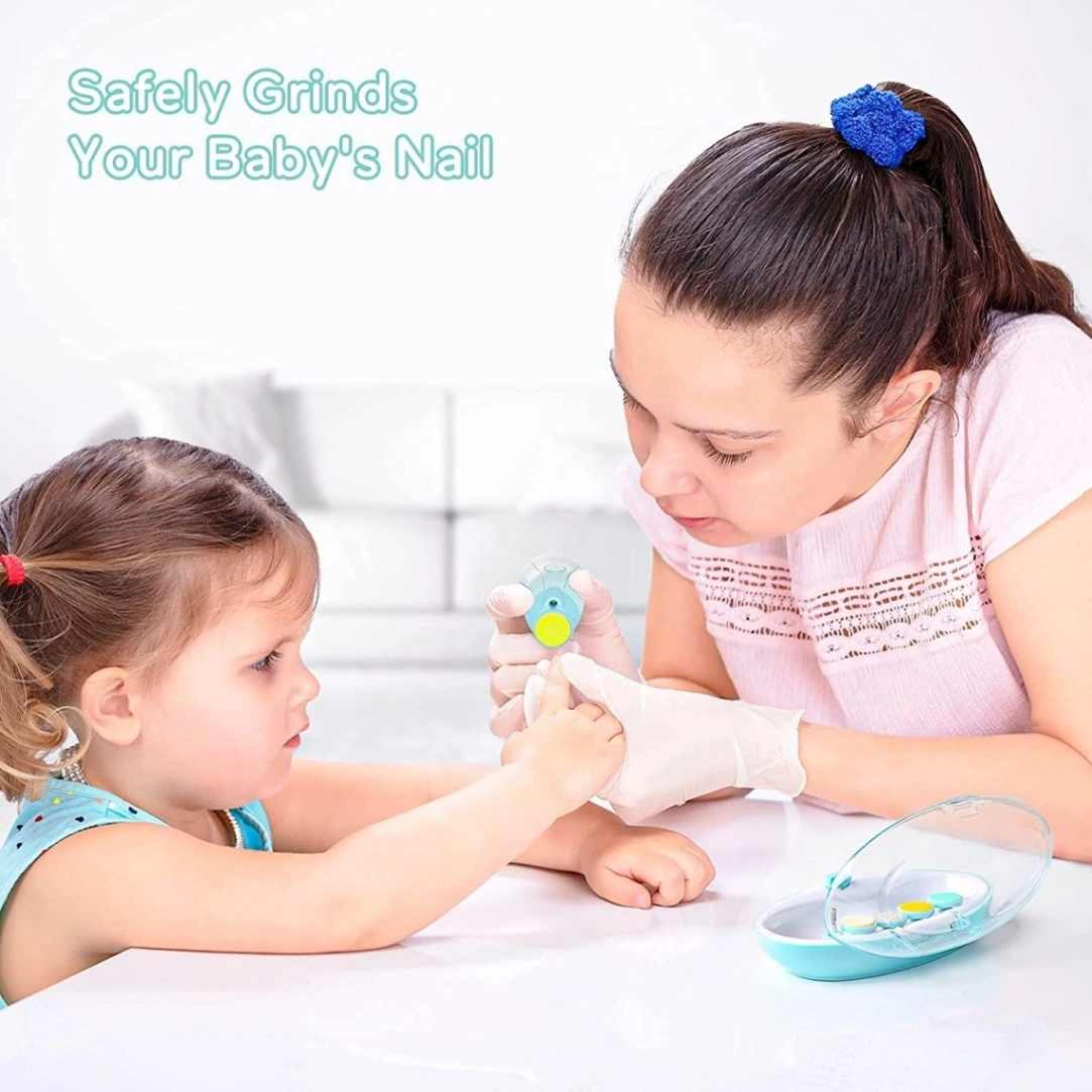 Baby Nail Trimmer Filer for New Born Electric with 6 Grinding Heads Safe for Kids Manicure Kit Nail Clippers Painless Safe Effective 2