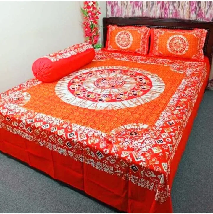 Eid special New panel bed sheet with two pillow cover size 7 5 8 1 feet King size 1