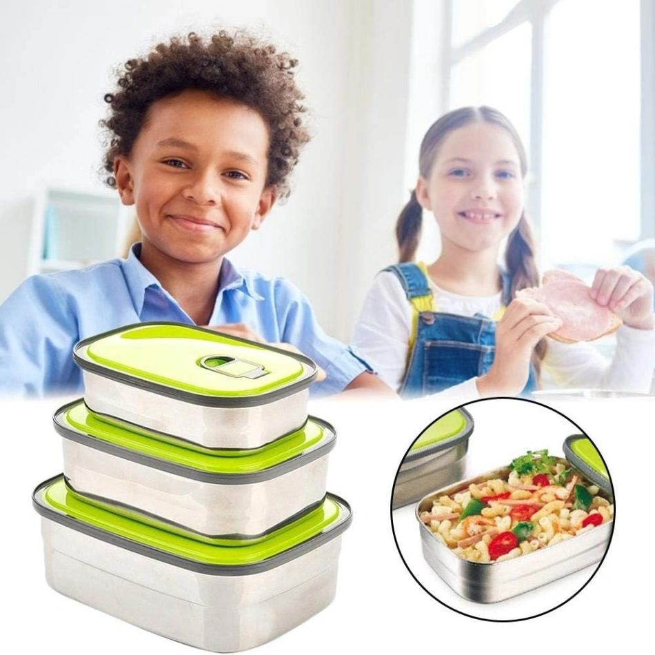 1.1L Rectangle Stainless Steel Food Container&#x2F;Lunch Box 1 pcs 2