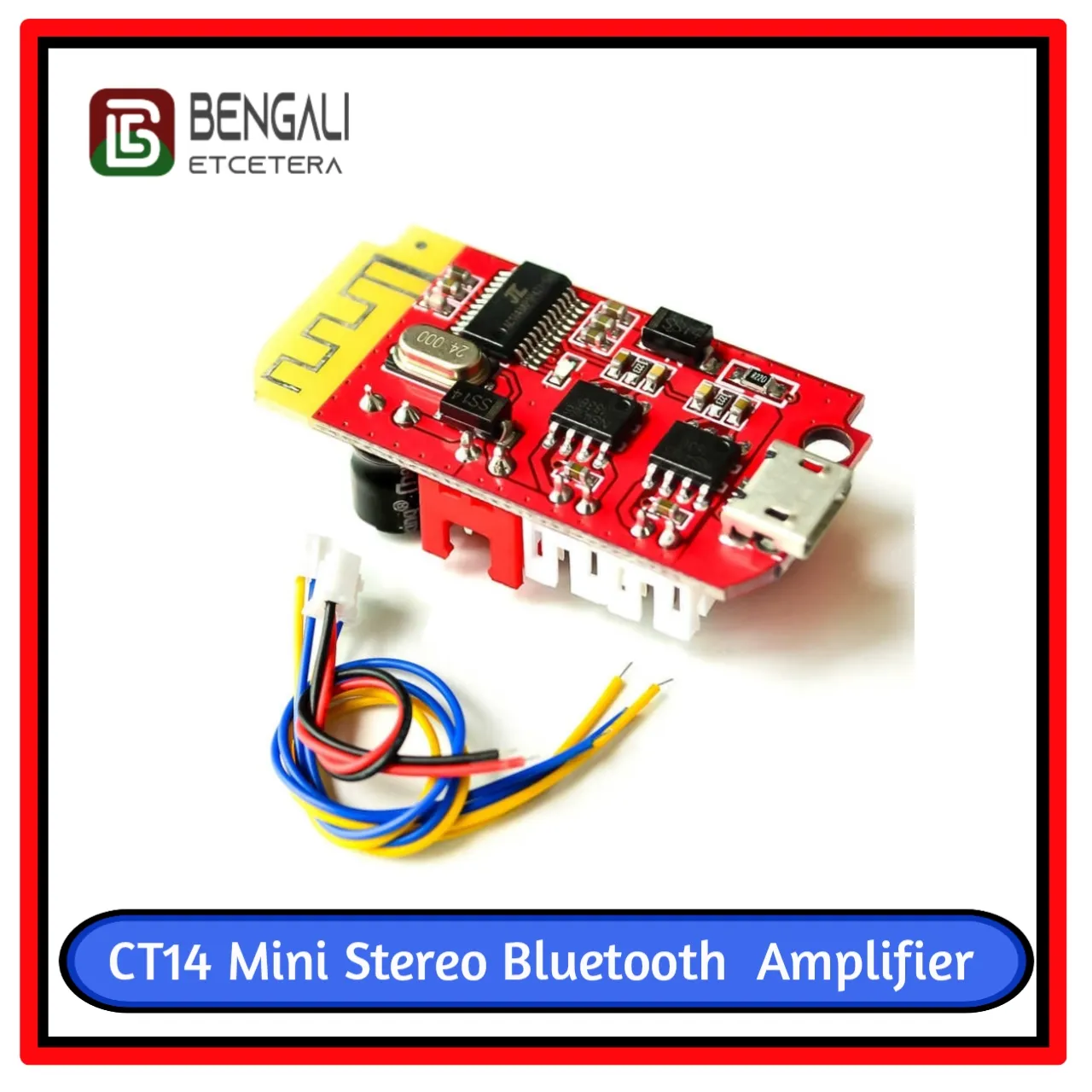 Image of CT14 Micro 4.2 Stereo Bluetooth Power Amplifier Board Module 5VF 5W+5W Mini with Charging Port for Refitting Idle Sound Box