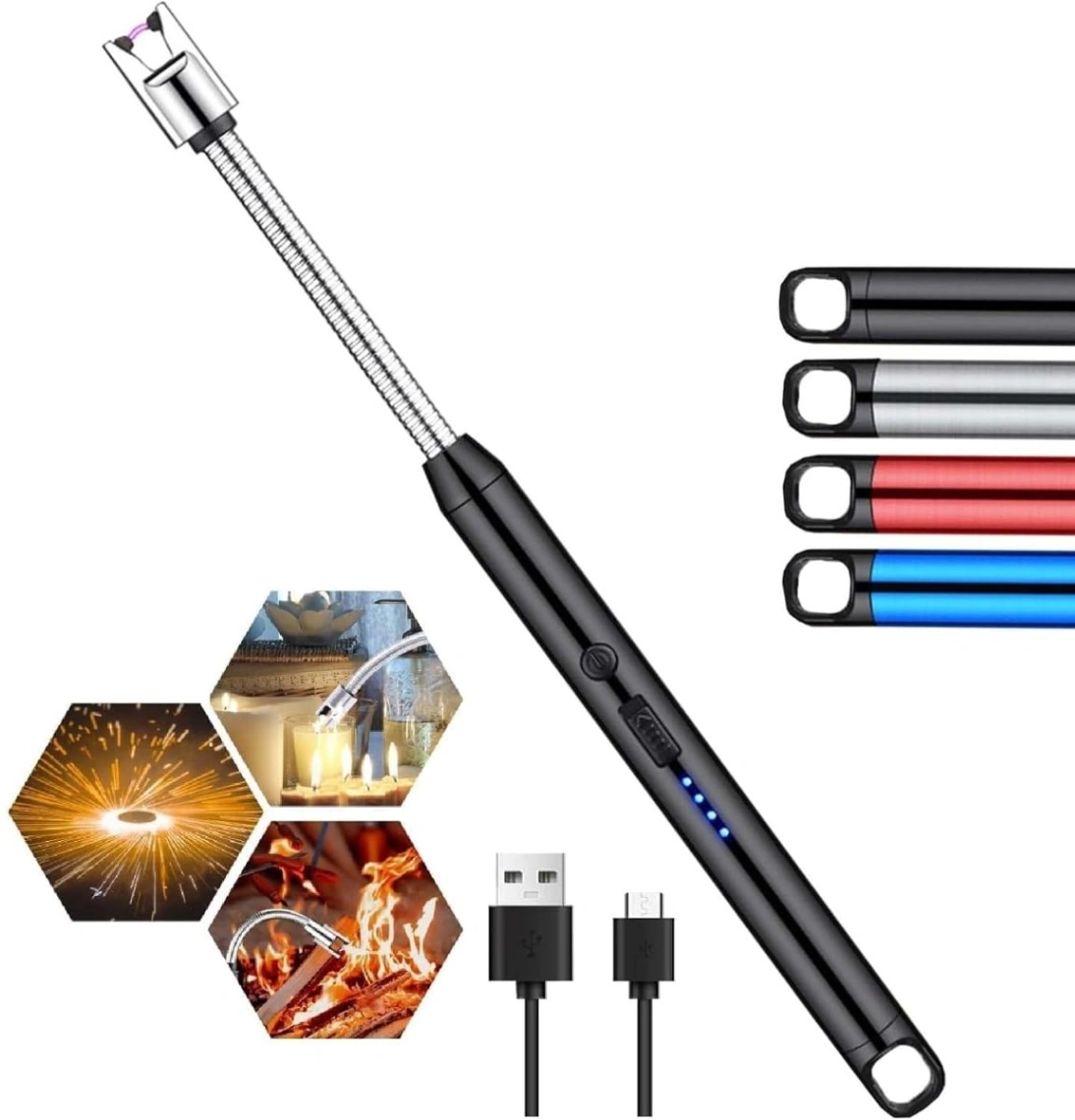 Rechargeable USB Electric Lighter for Candle, Camping, BBQ Arc Plasma USB Rechargeable Lighter 4