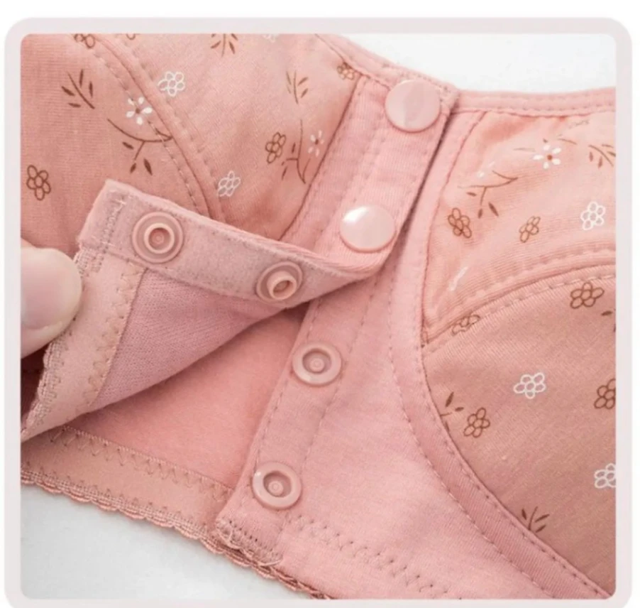 1 pcs Front Button Bra, &amp;Nursing Bra, Front Closure Bra, Women Yoga Sports Bra, Pure Cotton Ultra Soft Bra 6