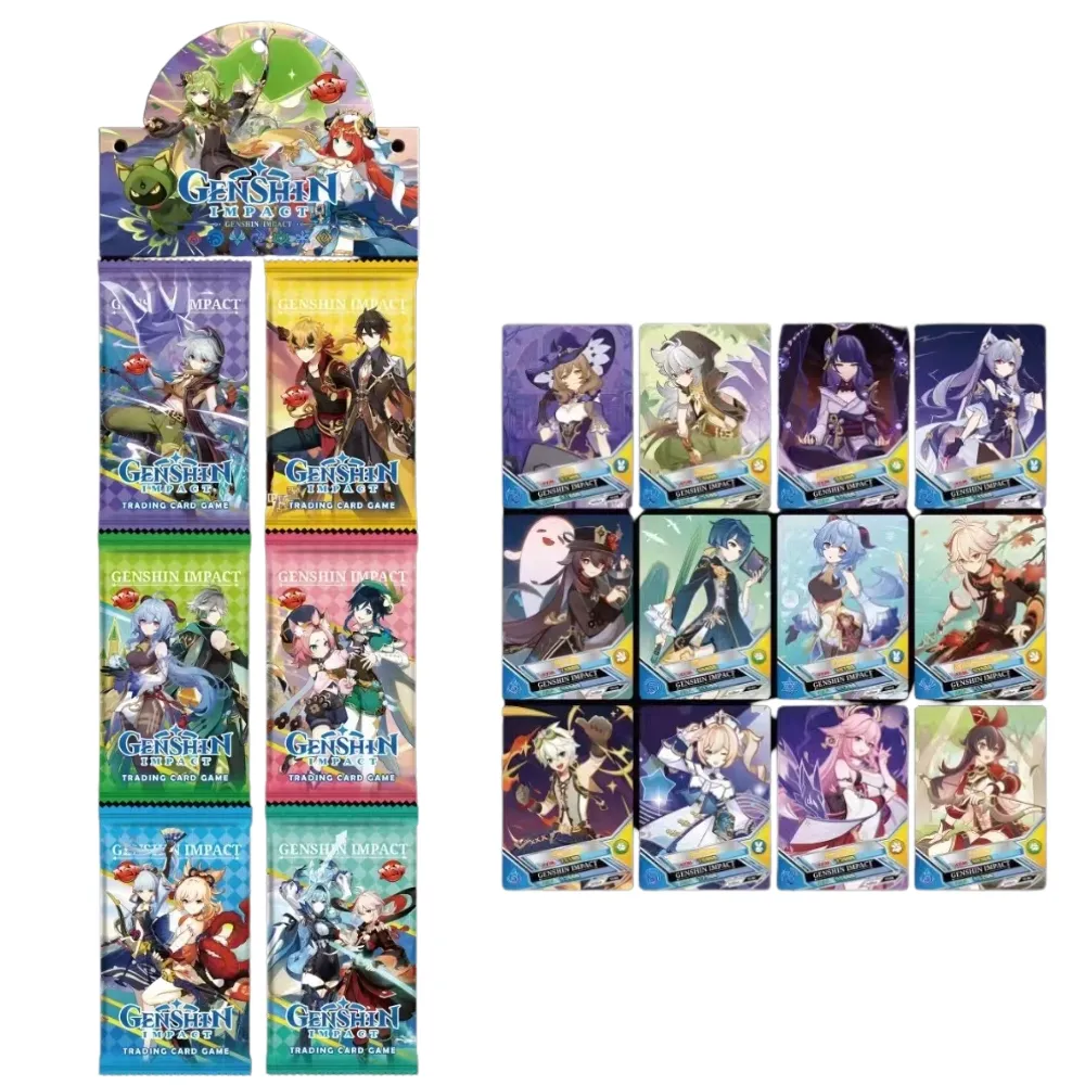 Genshin Impact TCG Trading Card Game English Version Rare Collectibles Kids Gift Toy Holo Lamination Anime Cards 4