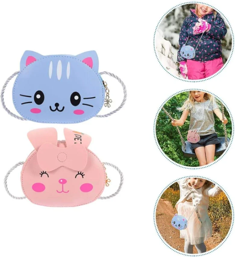 Fashion Mini Rabbit Cat Animal Shape Penny Purse Kids Girls Purses Crossbody Handbags 4