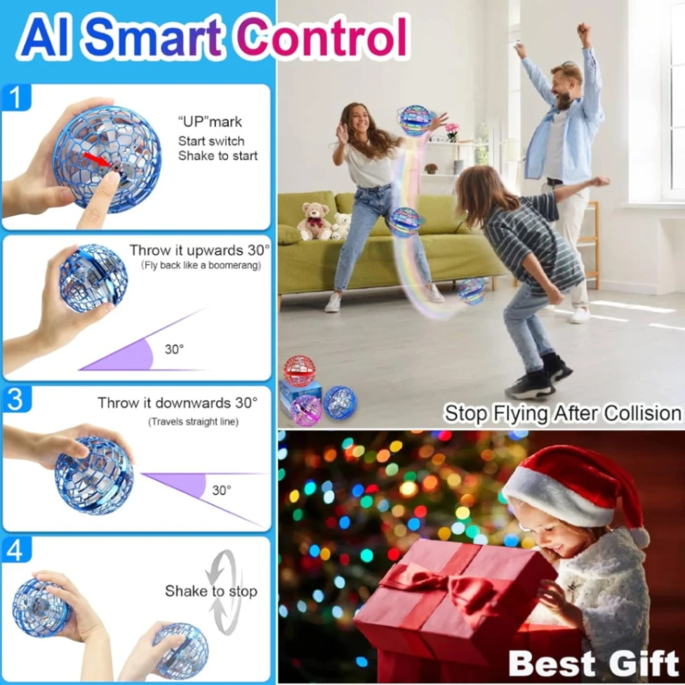 Flying Orb Ball Toy, Magic Flying Ball, Hand Controlled Fly Boomerang Spinner Ball 4