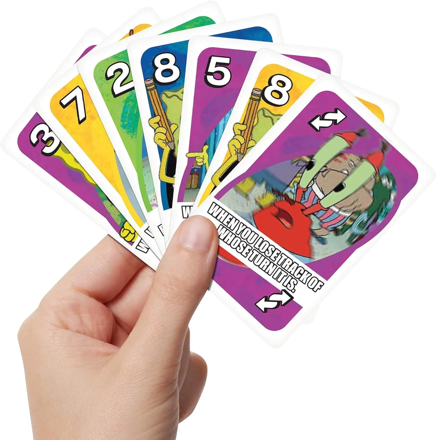 Mattel UNO SpongeBob SquarePants Card Game for Family & Friends Night Featuring Tv Show Themed Graphics for 2-10 Players 4