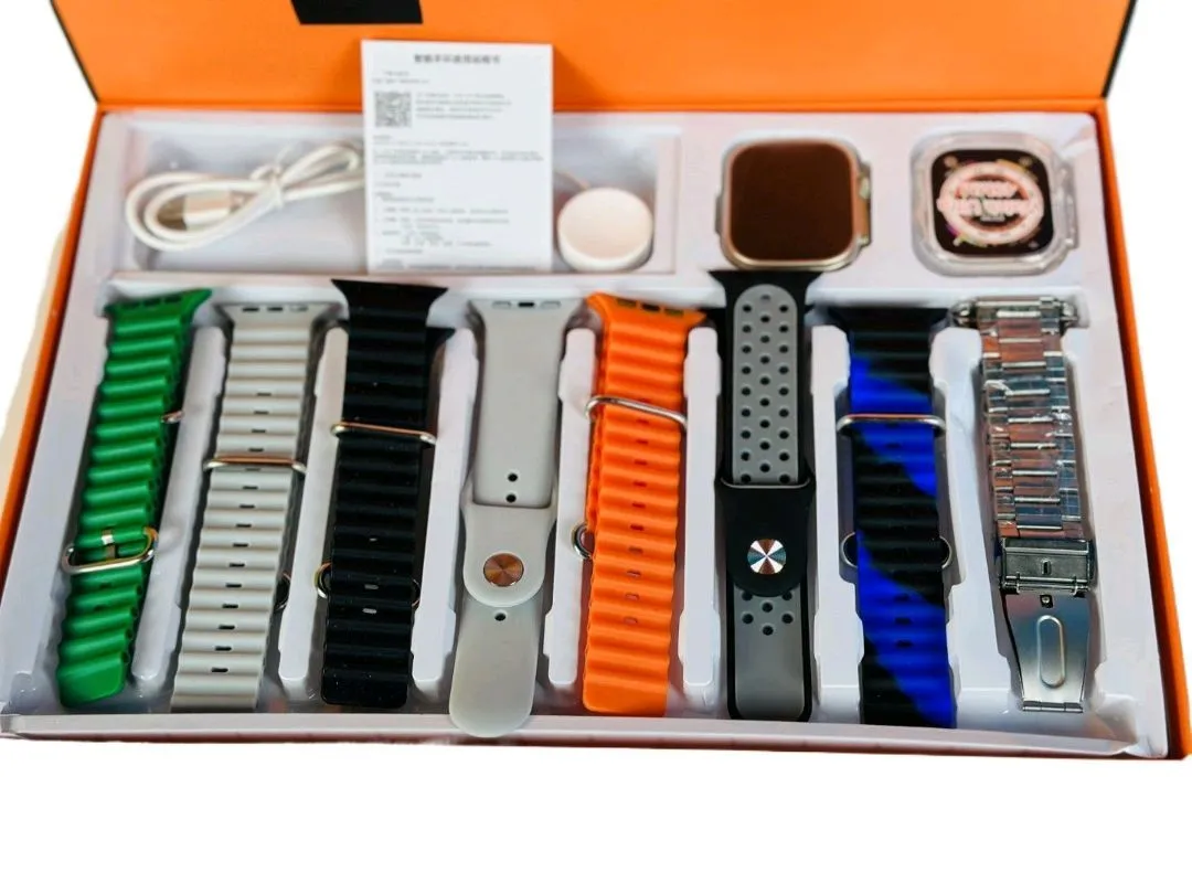 High performance Y80 8 straps with cover 8 in 1 combo smartwatch series 8 9 BT calling pedometer heart rate monitoring steps counter Smart Watch 6