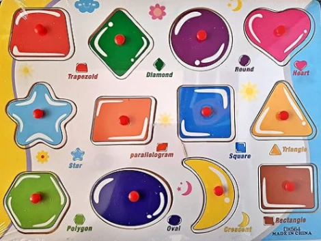 Montessori Shapes Wooden Peg Puzzle Board Educational Smart Toy For Children - Puzzle Toy For Kids 7