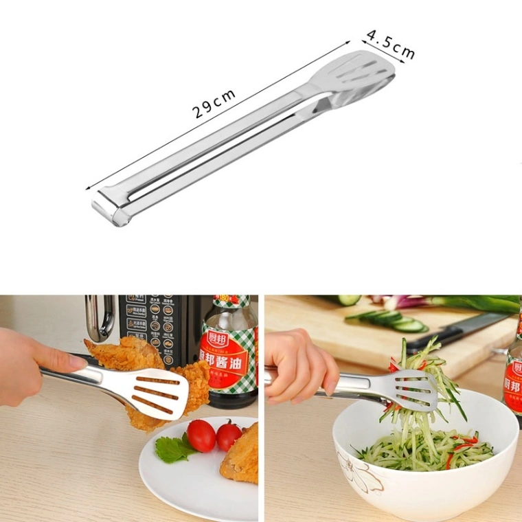 Food Serving Tong, Stainless Steel Food Tongs Kitchen Tongs Utensil Cooking Tong Clip Clamp Accessories Salad Serving BBQ Tools 3