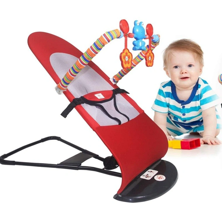 Baby Bouncer (With Toy) Chair Folding Soft Seat Safety Automatic Rocking Feel Merriment and enjoy 4