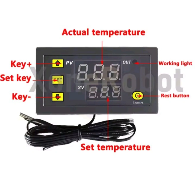 W3230 DC 12V Digital Temperature Controller Thermostat Regulator Heating Cooling Control Sensor Instruments LED Display 1 pcs 3