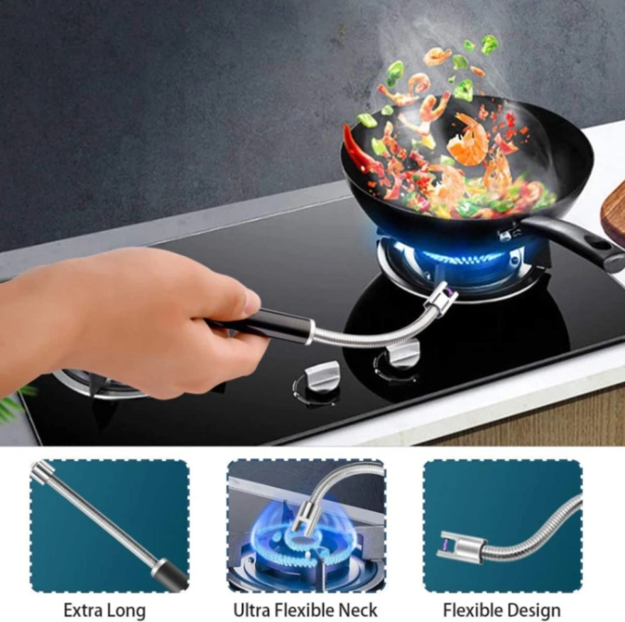 Rechargeable USB Electric Lighter for Candle, Camping, BBQ 2