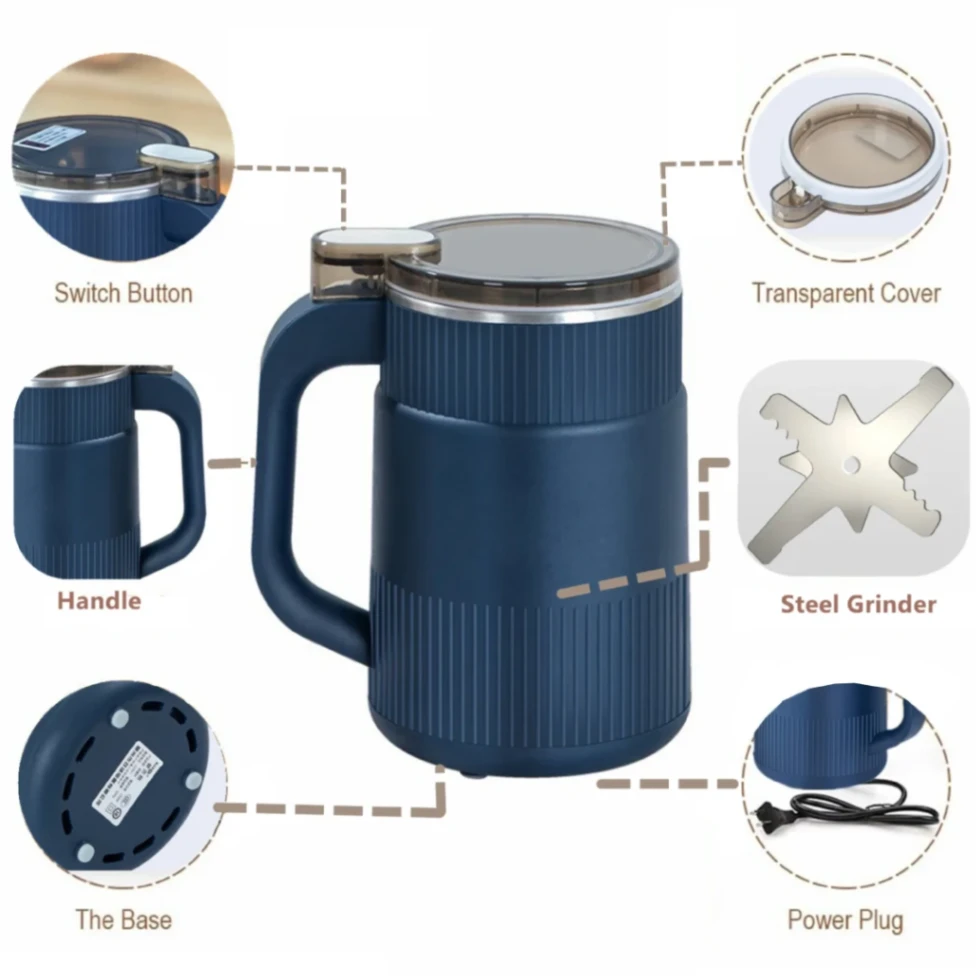 Electric Coffee Grinder, Household Small Powder Grinding Machine, Stainless Steel Electric Spice Grinder Fine Powder Grinder Coffee 3