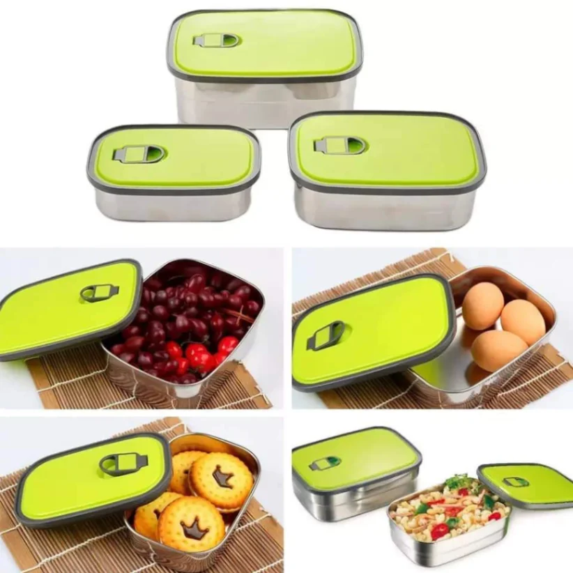 1.1L Rectangle Stainless Steel Food Container&#x2F;Lunch Box 1 pcs 3